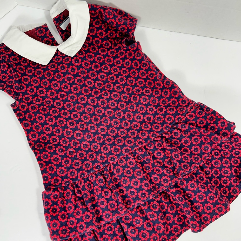 Janie & Jack Dress - FLORAL DROP WAIST JACQUARD DRESS - Size 3T